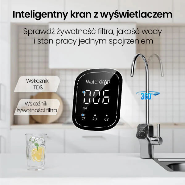 Waterdrop G3P600 — bezzbiornikowy filtr wody pod zlew z odwróconą osmozą (RO)